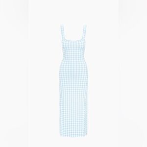 NWT STAUD Katie Gingham Midi Dress MEDIUM